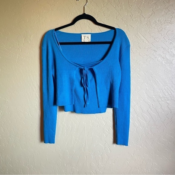 Anthropologie Twine and String Royal Blue Front Tie Cardigan - Picture 2 of 7